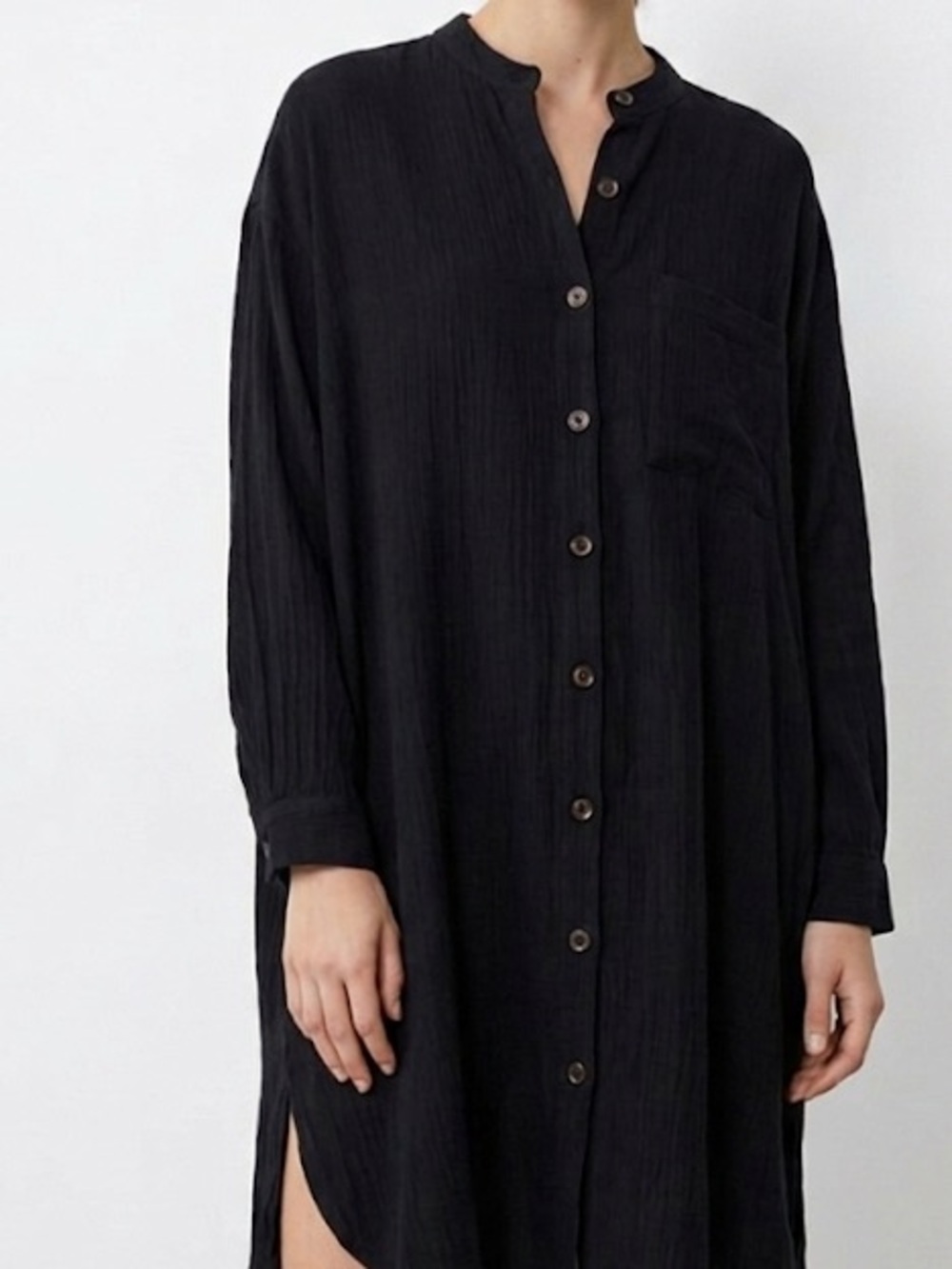 Zara Button Up Black Dress Size Small-Medium Soft Tencel Lyocell Oversized